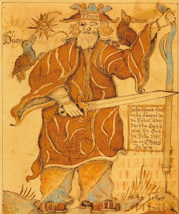 Ancient Icelandic Manuscript depicting Odin